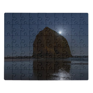 Skies Above Haystack Rock Cannon Beach, Oregon Jigsaw Puzzle