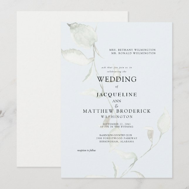 Skies are Blue Wedding Invitation (Front/Back)