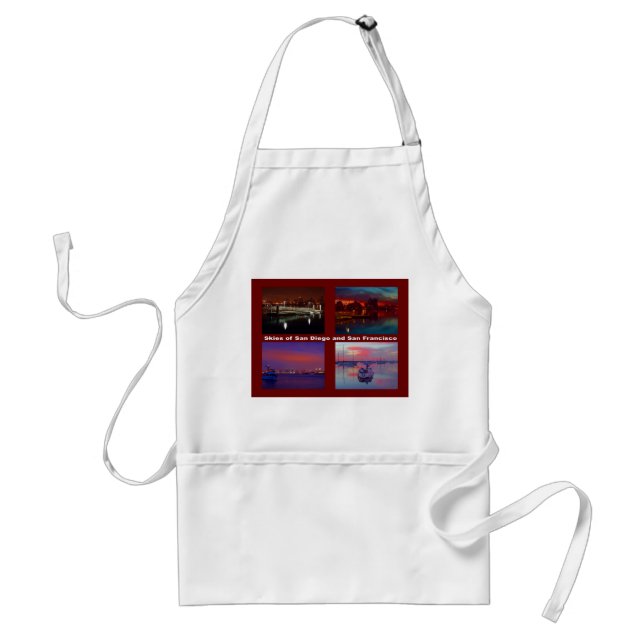 Skies of San Diego and San Francisco Adult Apron (Front)