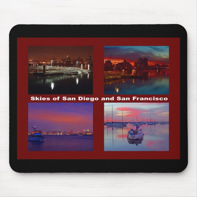 Skies of San Diego and San Francisco Mouse Pad (Front)