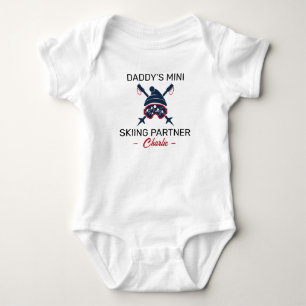 Skiier Baby Shower Daddy’s Mini Skiing Partner Ski Bodysuit