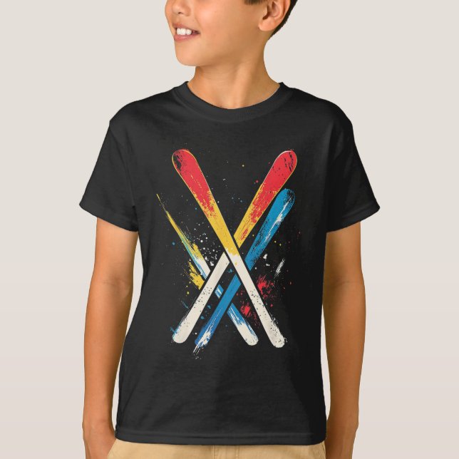 Skiing 1  T-Shirt (Front)