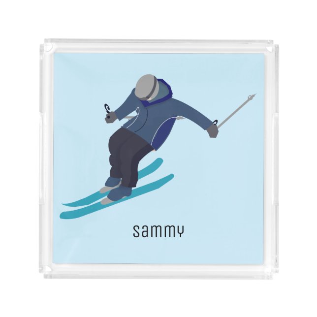 Skiing Acrylic Tray (Front)