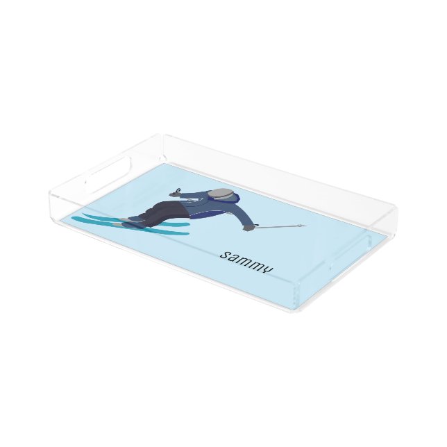 Skiing Acrylic Tray (Angled)