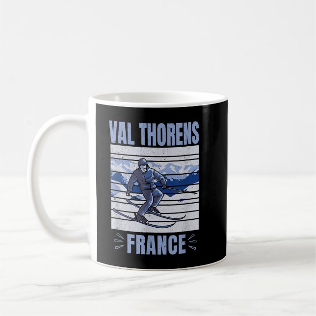 Skiing and Apres Ski - Winter Sports Val Thorens,  Coffee Mug (Left)