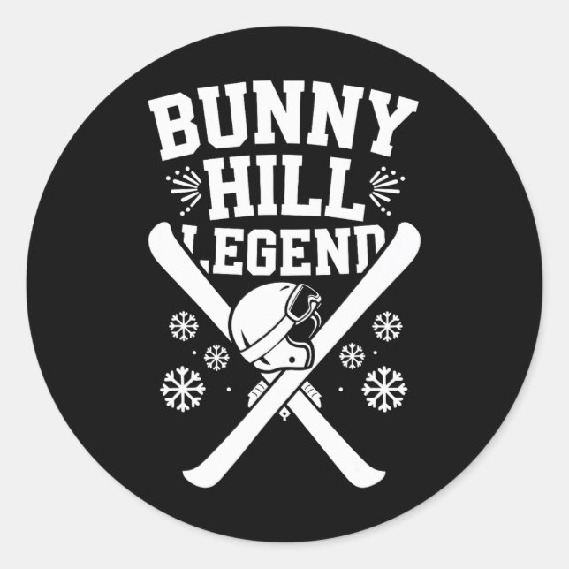 Skiing And Snowboarding Beginner Winter Sports Ent Classic Round Sticker (Front)