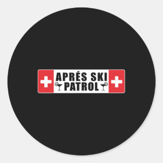 Skiing Apres Ski Patrol Skier Winter Sports Classic Round Sticker