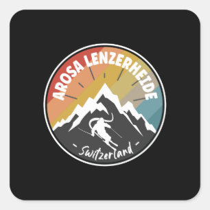 Skiing Arosa Lenzerheide - Switzerland Square Sticker