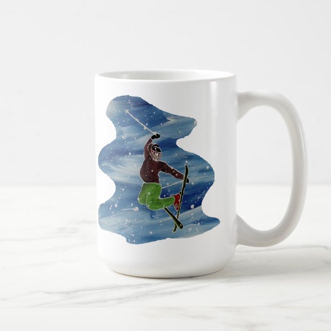 Skiing art mug (Right)