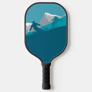 Skiing At Mountains - Skiers  Pickleball Paddle
