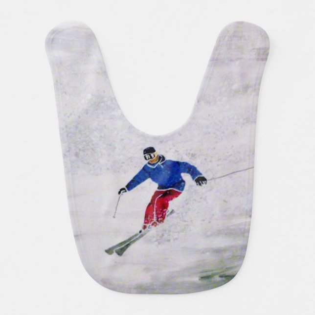 Skiing Baby Bib (Front)