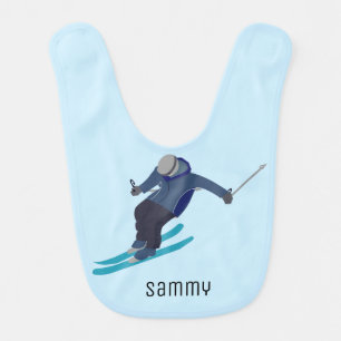 Skiing Baby Bib