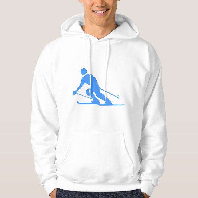 Skiing - Baby Blue Hoodie (Front)