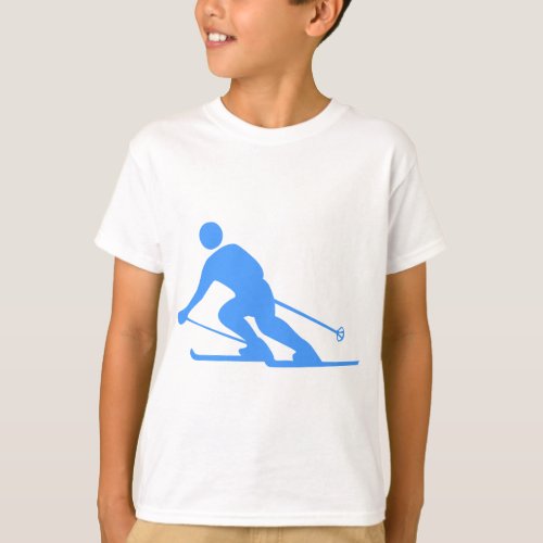 Skiing _ Baby Blue T_Shirt