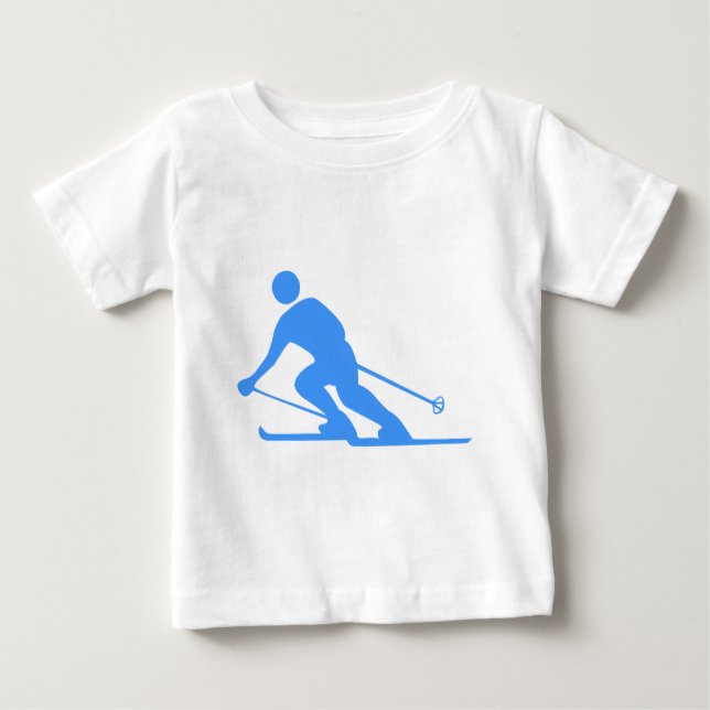 Skiing - Baby Blue T-Shirt (Front)