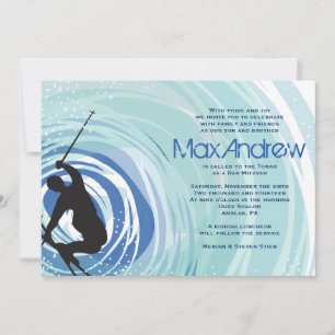 SKIING Bar Bat Mitzvah Invitation