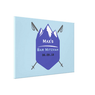 Bat Bar Mitzvah Art Wall Décor Zazzle Skiing Bar Bat Mitzvah Memory Sign In Board Canvas Print