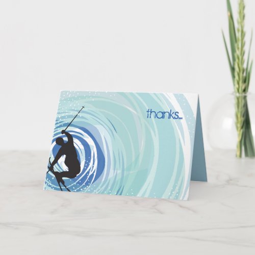 SKIING Bar Mitzvah Thank You Card