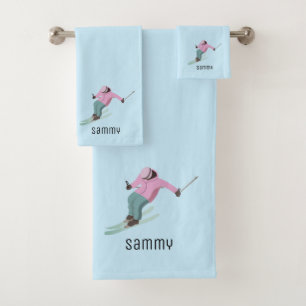 Skiing Bath Towel Set