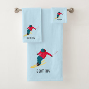 Skiing Bath Towel Set