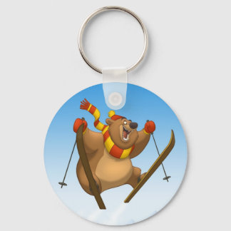 Skiing Bear Keychain