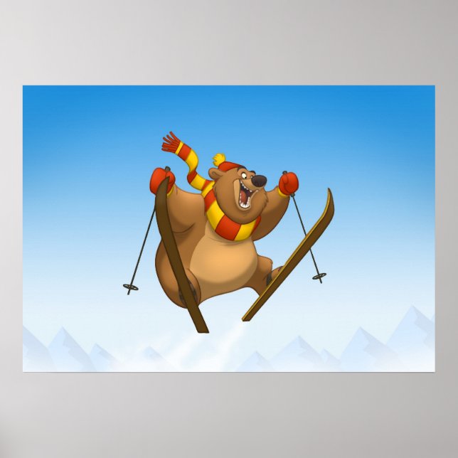 Skiing Bear Poster (Front)