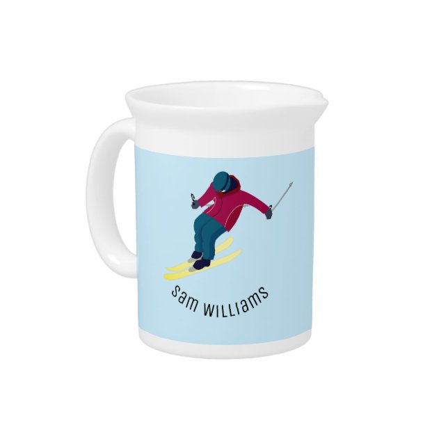 Skiing Beverage Pitcher (Left)