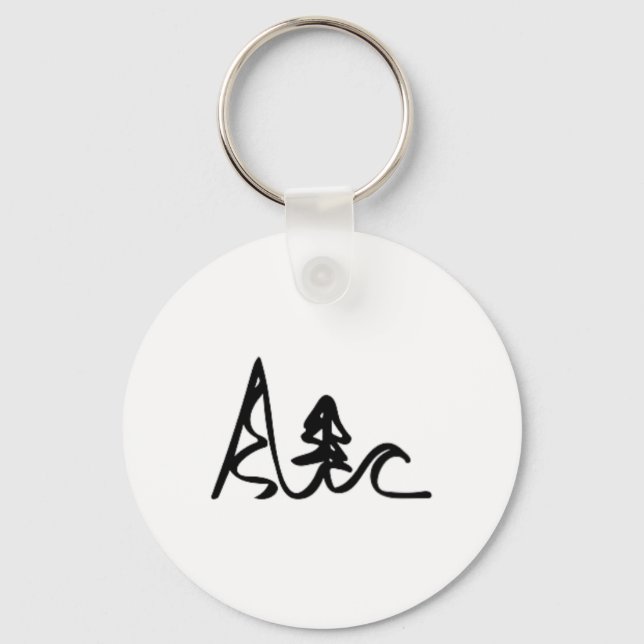 Skiing Biking Surfing Mountains Ocean Waves Fun Si Keychain (Front)