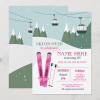 Skiing Birthday Girls Slopes Ski Snowboard Snow