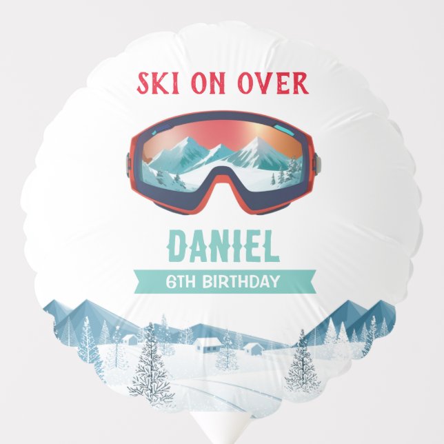 Skiing Birthday Party Slopes Ski Snowboard  Balloon (Front)