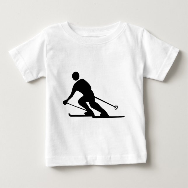 Skiing - Black Baby T-Shirt (Front)