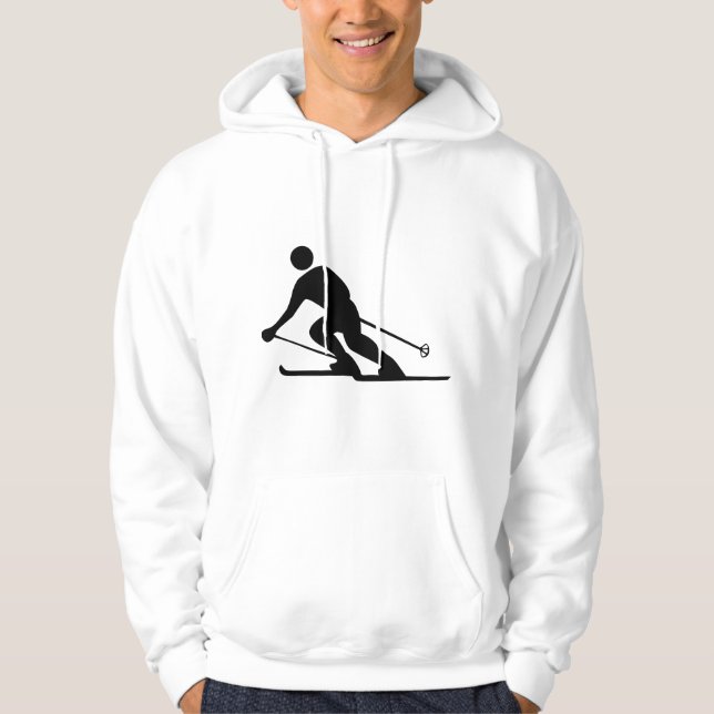 Skiing - Black Hoodie (Front)
