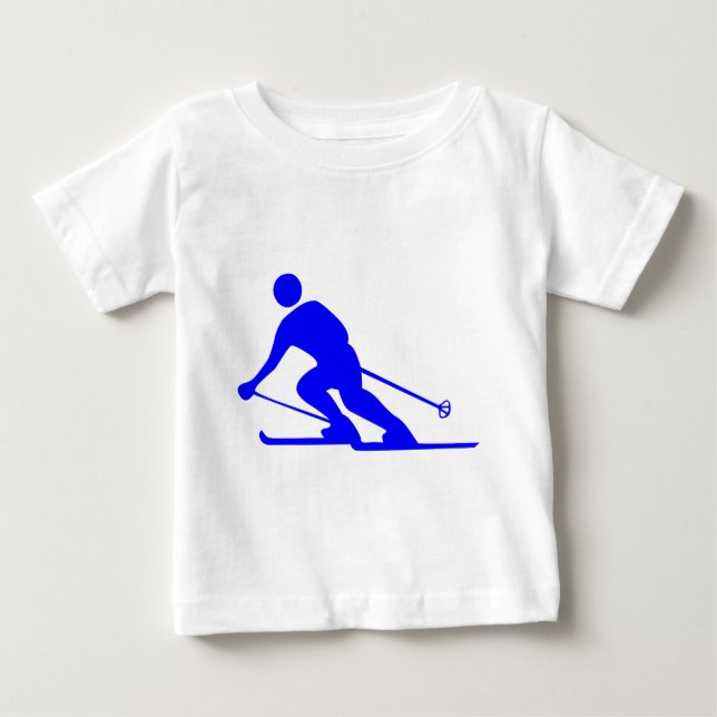 Skiing - Blue Baby T-Shirt (Front)