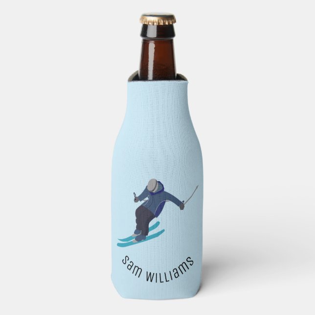 Skiing Bottle Cooler (Bottle Front)