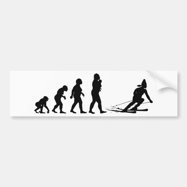 Skiing Bumper Sticker (Front)