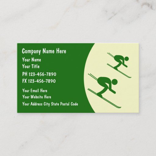 Customizable Skiing Business Cards