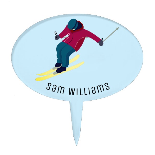 Skiing Cake Topper (Front)