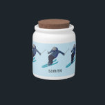 Skiing Candy Jar<br><div class="desc">Skiing design with customisable text.</div>