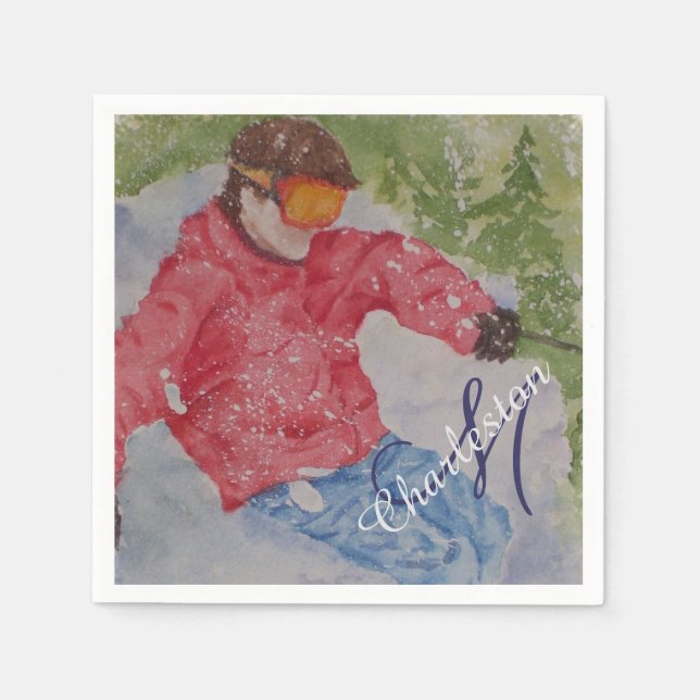 Skiing Chalet Party Napkins (Front)