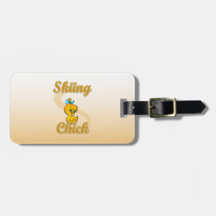 Skiing Chick Luggage Tag