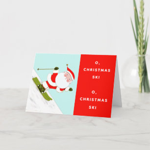 Skiing Christmas Holiday Card