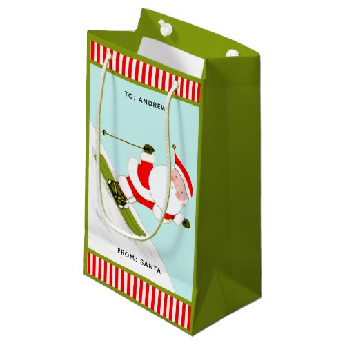 Skiing Christmas Holiday Small Gift Bag