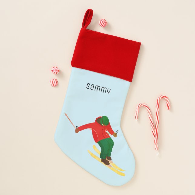 Skiing Christmas Stocking (Front)