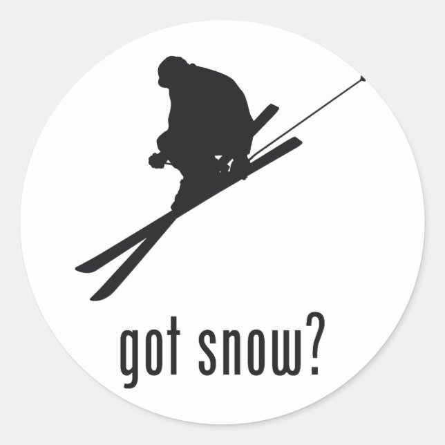 Skiing Classic Round Sticker (Front)