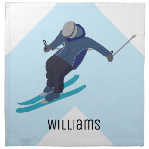 Skiing Cloth Napkin