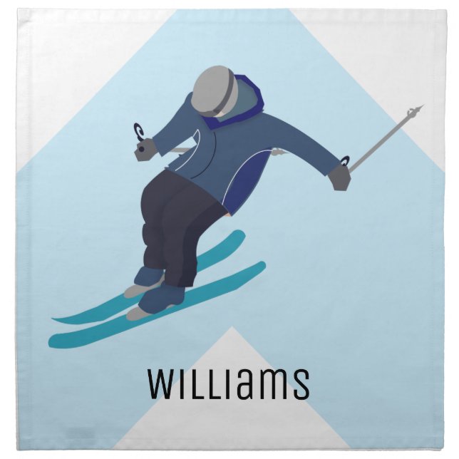 Skiing Cloth Napkin (Front)