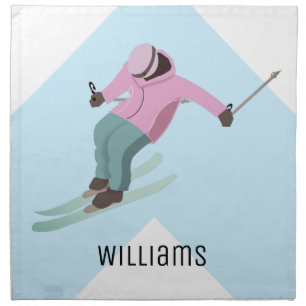 Skiing Cloth Napkin