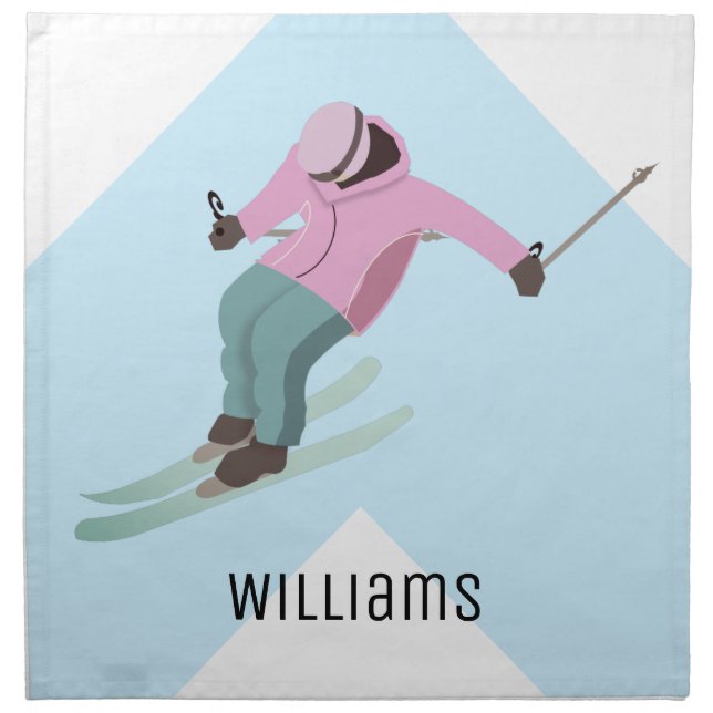 Skiing Cloth Napkin (Front)