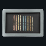 Skiing - Collection of ski boards Belt Buckle<br><div class="desc">Skiing retro graphic with collection of ski boards.</div>