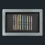 Skiing - Collection of ski boards Belt Buckle<br><div class="desc">Skiing retro graphic with collection of ski boards.</div>
